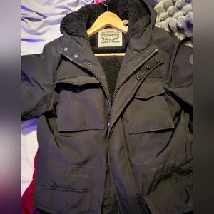 Levis hooded jacket. Sherpa lined